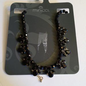 Mincci Black Statement Necklace New on card